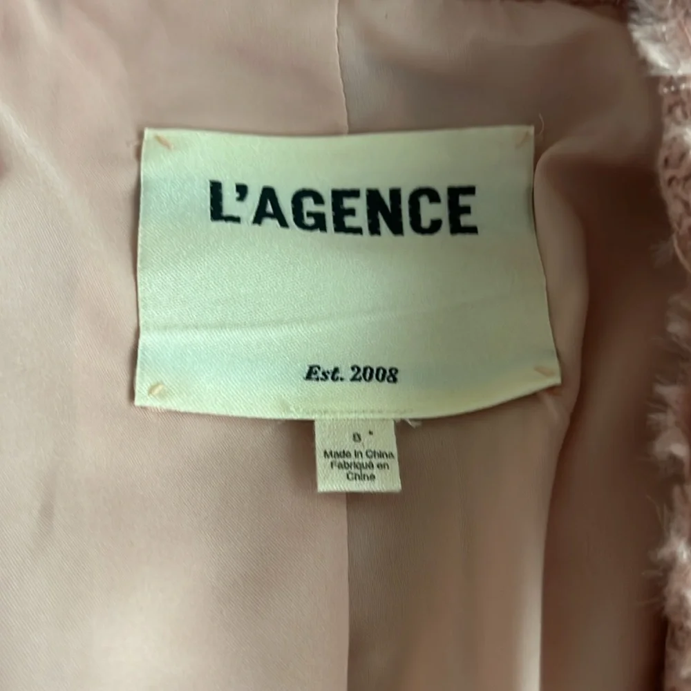 L'Agence Chamberlain Metallic Tweed Blazer Dusty Rose - Picture 10 of 11